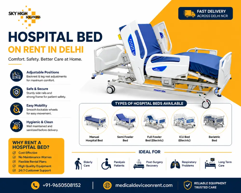 hospital bed on rent in delhi